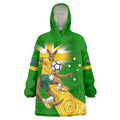 Personalized Australia Soccer Kangaroo Wearable Blanket Hoodie Aussie Football Mascot Dynamic Sports Graphic