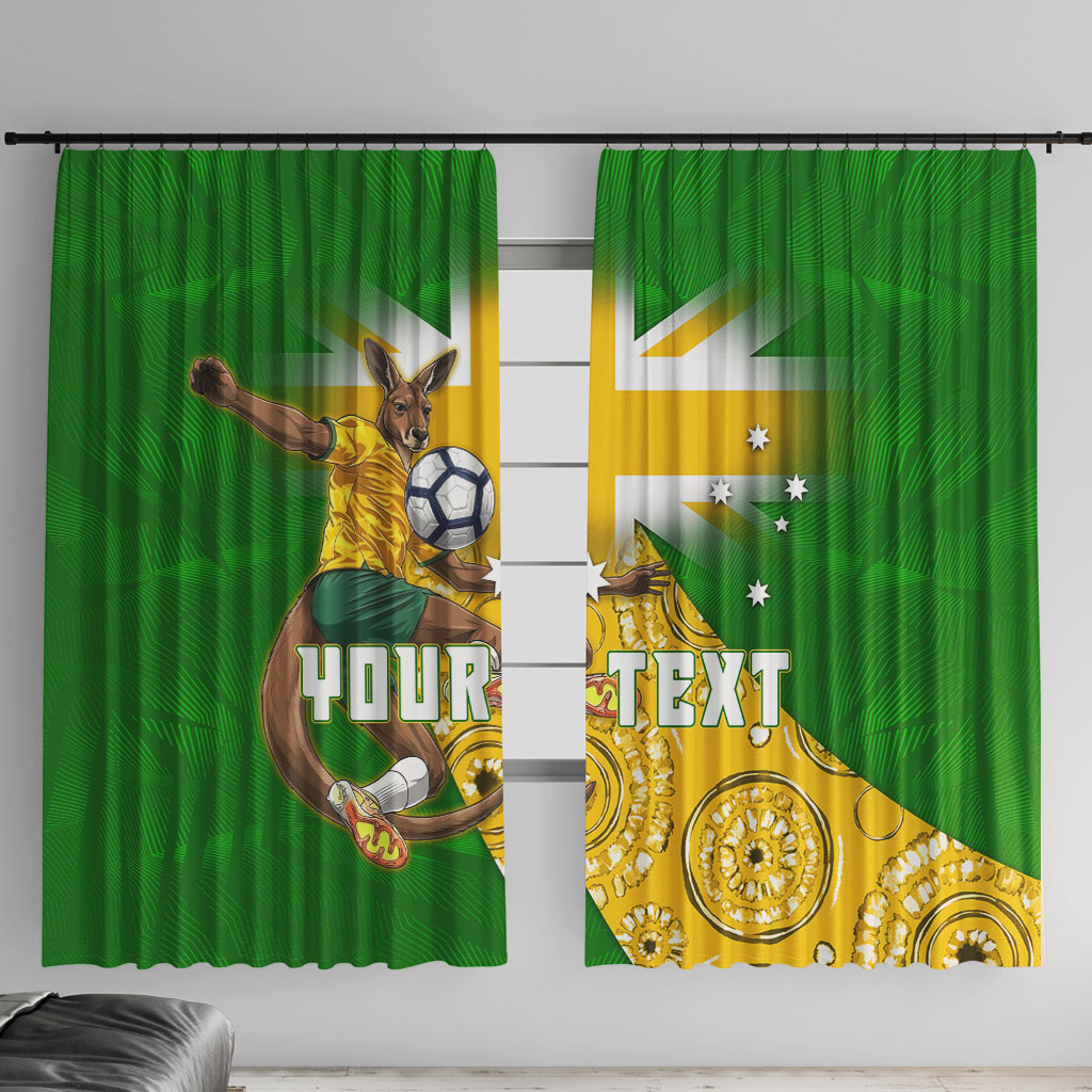 Personalized Australia Soccer Kangaroo Window Curtain Aussie Football Mascot Dynamic Sports Graphic