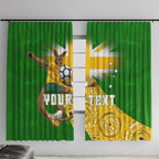 Personalized Australia Soccer Kangaroo Window Curtain Aussie Football Mascot Dynamic Sports Graphic