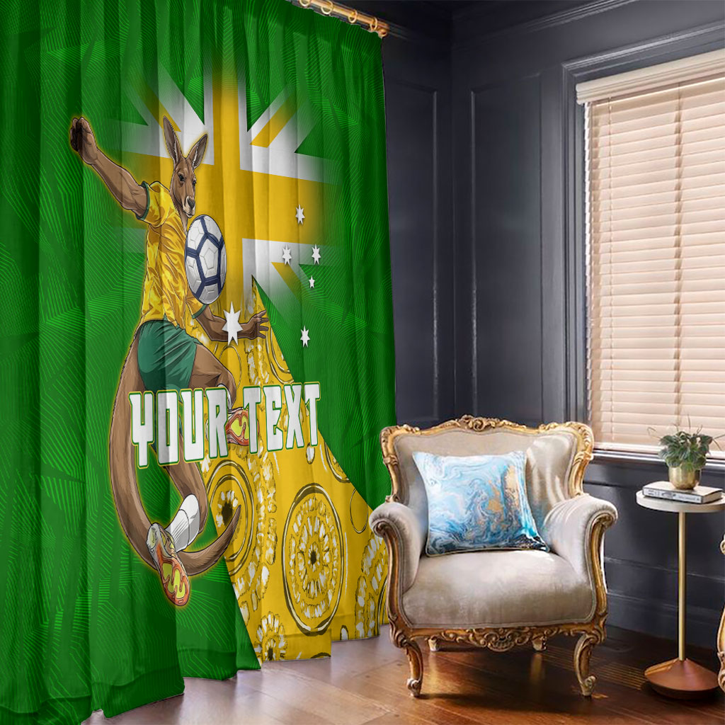 Personalized Australia Soccer Kangaroo Window Curtain Aussie Football Mascot Dynamic Sports Graphic