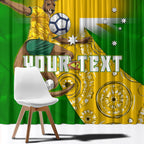 Personalized Australia Soccer Kangaroo Window Curtain Aussie Football Mascot Dynamic Sports Graphic