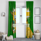 Personalized Australia Soccer Kangaroo Window Curtain Aussie Football Mascot Dynamic Sports Graphic