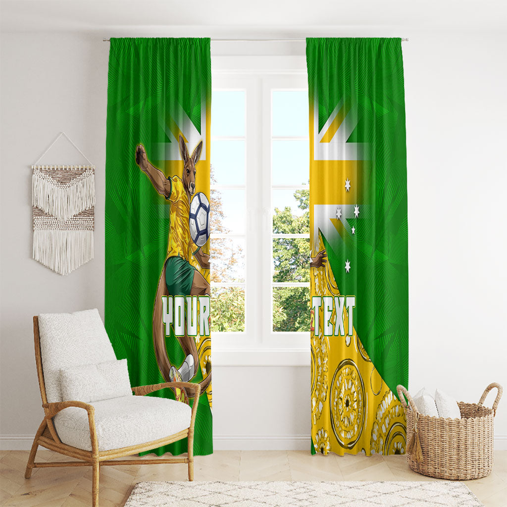Personalized Australia Soccer Kangaroo Window Curtain Aussie Football Mascot Dynamic Sports Graphic