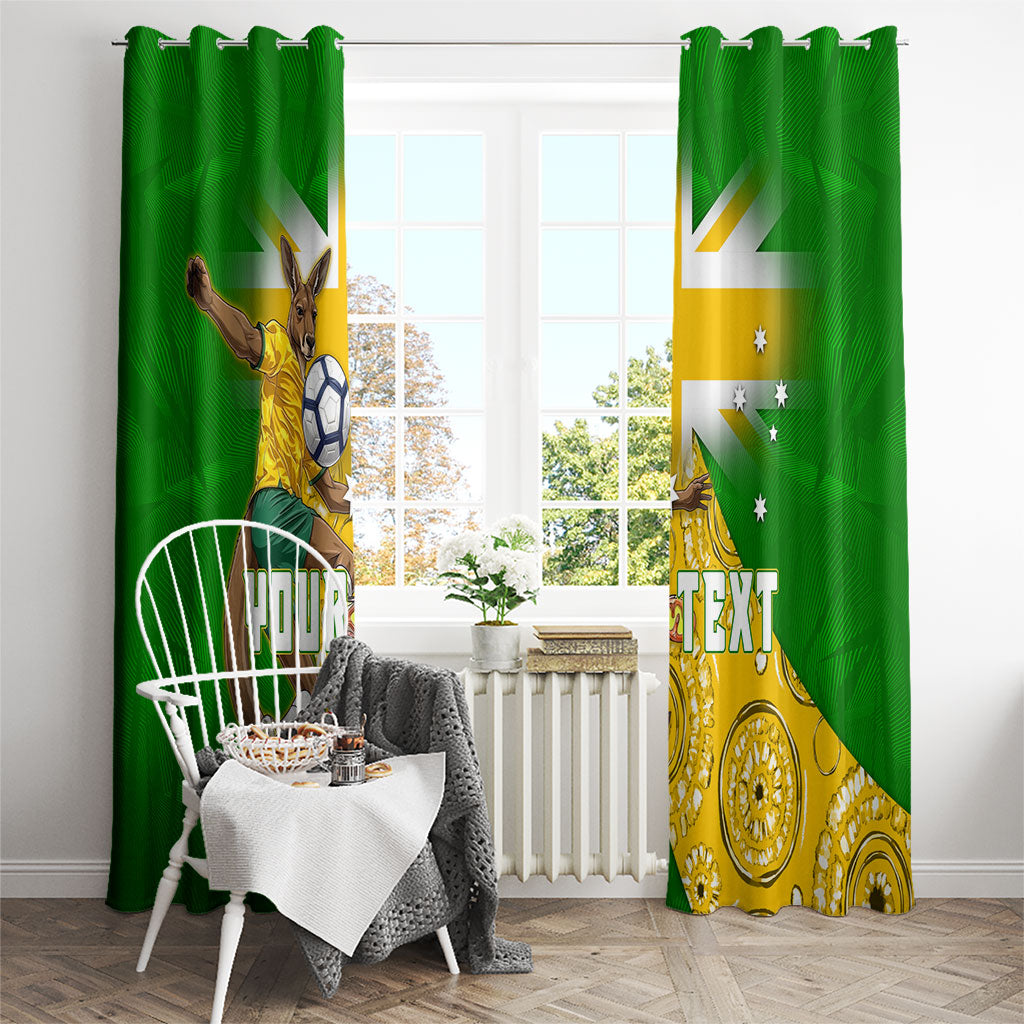Personalized Australia Soccer Kangaroo Window Curtain Aussie Football Mascot Dynamic Sports Graphic