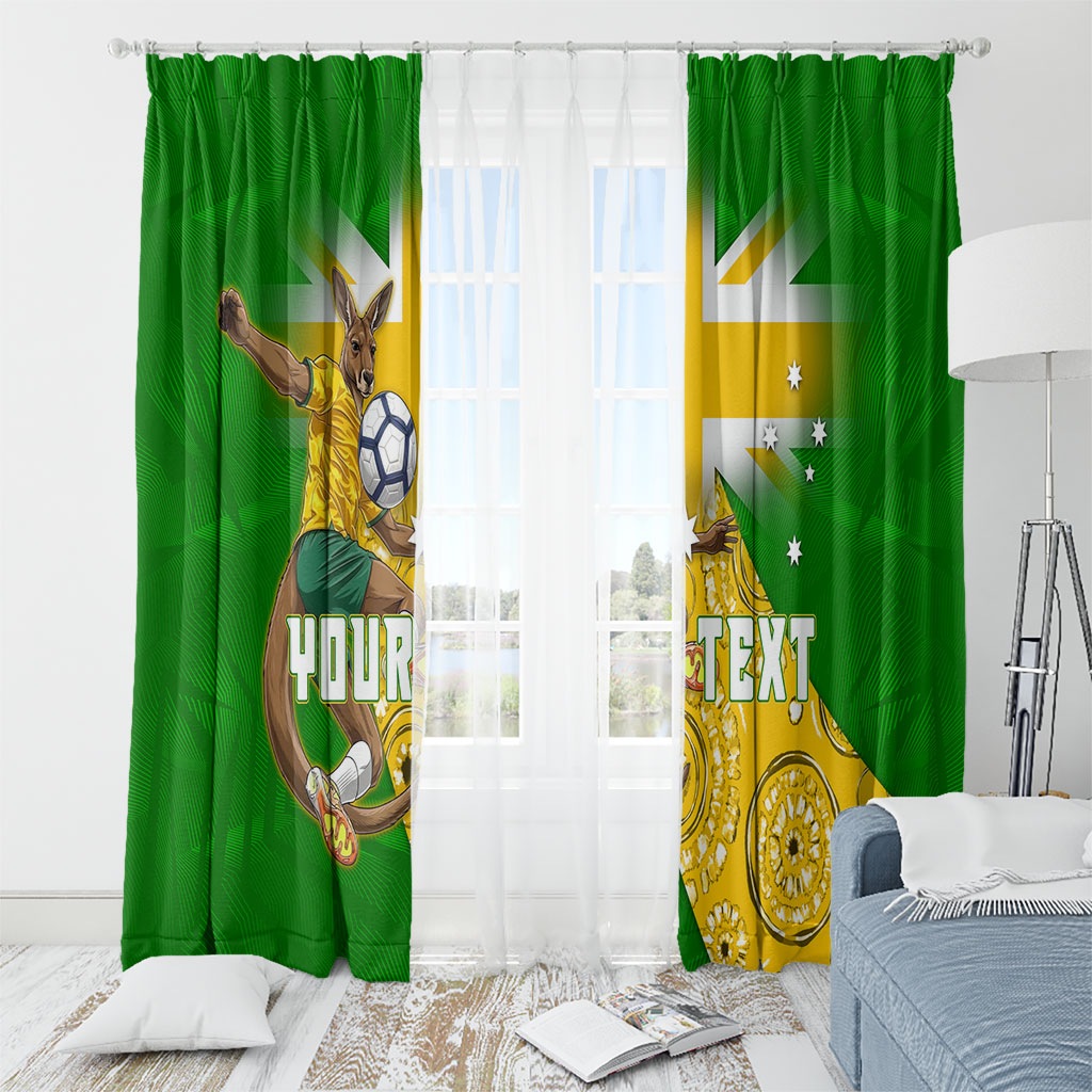 Personalized Australia Soccer Kangaroo Window Curtain Aussie Football Mascot Dynamic Sports Graphic
