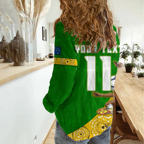 Personalized Australia Soccer Kangaroo Women Casual Shirt Aussie Football Mascot Dynamic Sports Graphic