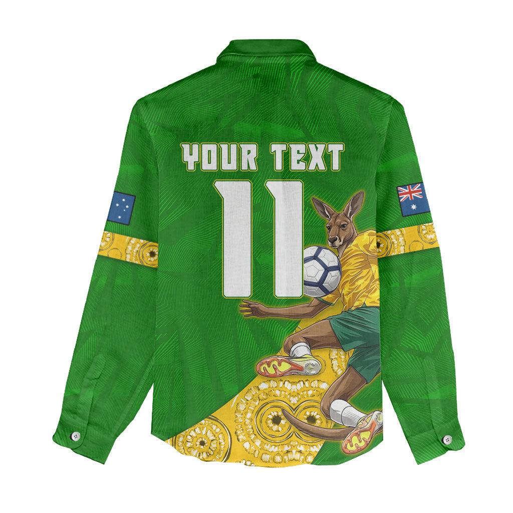 Personalized Australia Soccer Kangaroo Women Casual Shirt Aussie Football Mascot Dynamic Sports Graphic