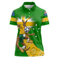 Personalized Australia Soccer Kangaroo Women Polo Shirt Aussie Football Mascot Dynamic Sports Graphic