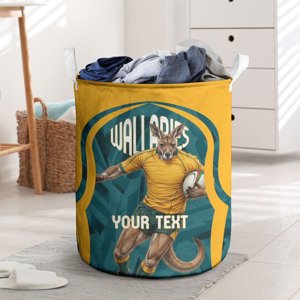 Personalized Wallabies Rugby Laundry Basket Australian Wallaby Kangaroo Team Graphic