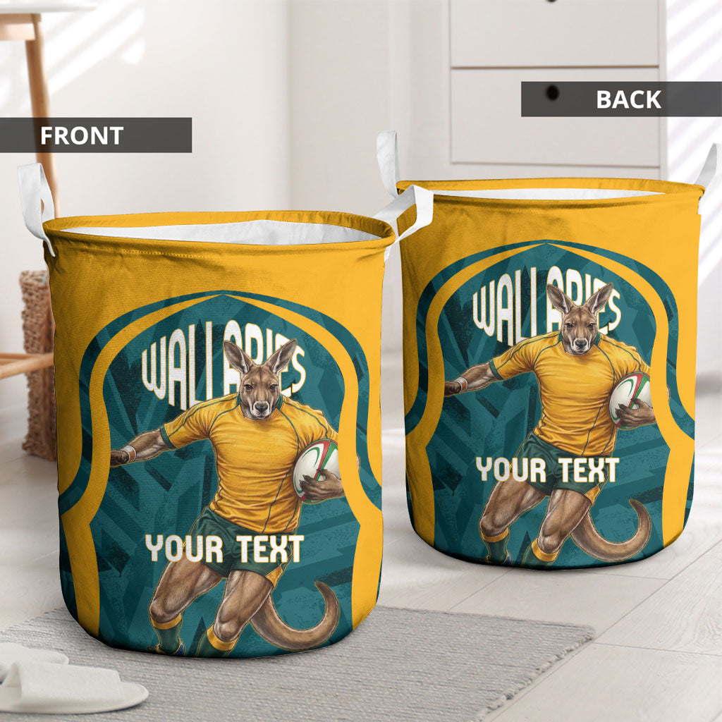 Personalized Wallabies Rugby Laundry Basket Australian Wallaby Kangaroo Team Graphic