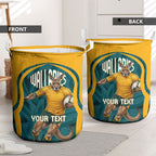 Personalized Wallabies Rugby Laundry Basket Australian Wallaby Kangaroo Team Graphic
