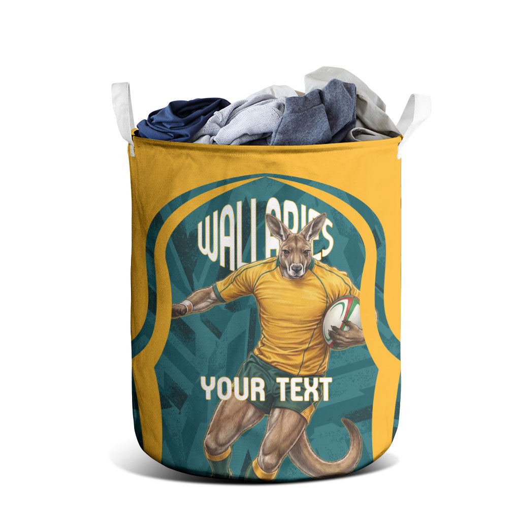 Personalized Wallabies Rugby Laundry Basket Australian Wallaby Kangaroo Team Graphic