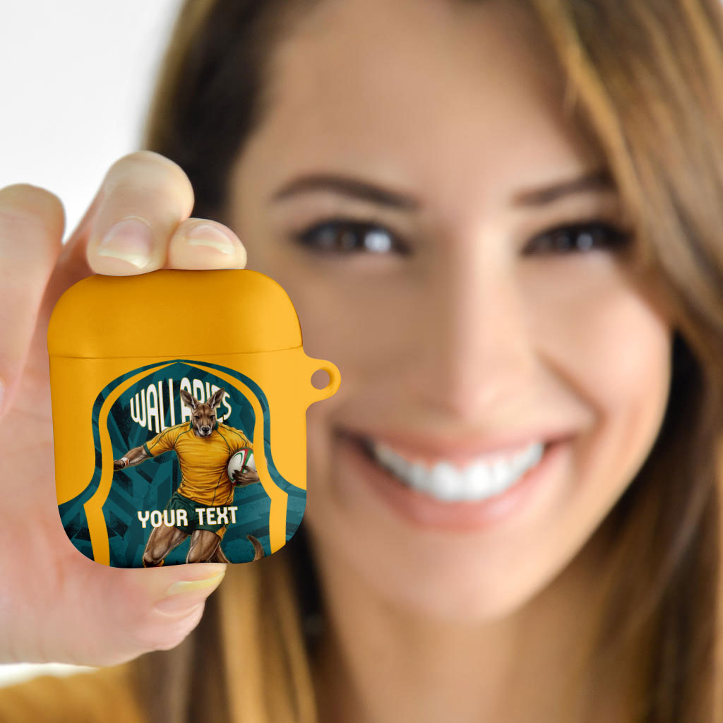 Personalized Wallabies Rugby AirPods Case Australian Wallaby Kangaroo Team Graphic