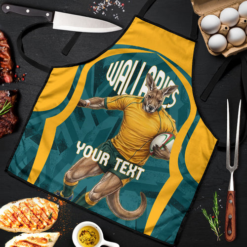 Personalized Wallabies Rugby Apron Australian Wallaby Kangaroo Team Graphic