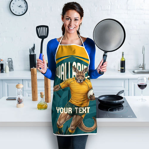Personalized Wallabies Rugby Apron Australian Wallaby Kangaroo Team Graphic