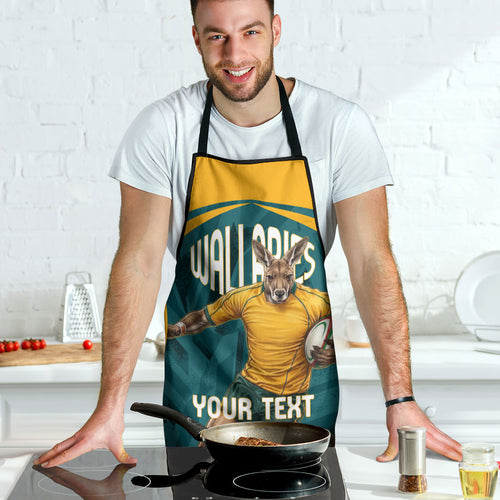Personalized Wallabies Rugby Apron Australian Wallaby Kangaroo Team Graphic