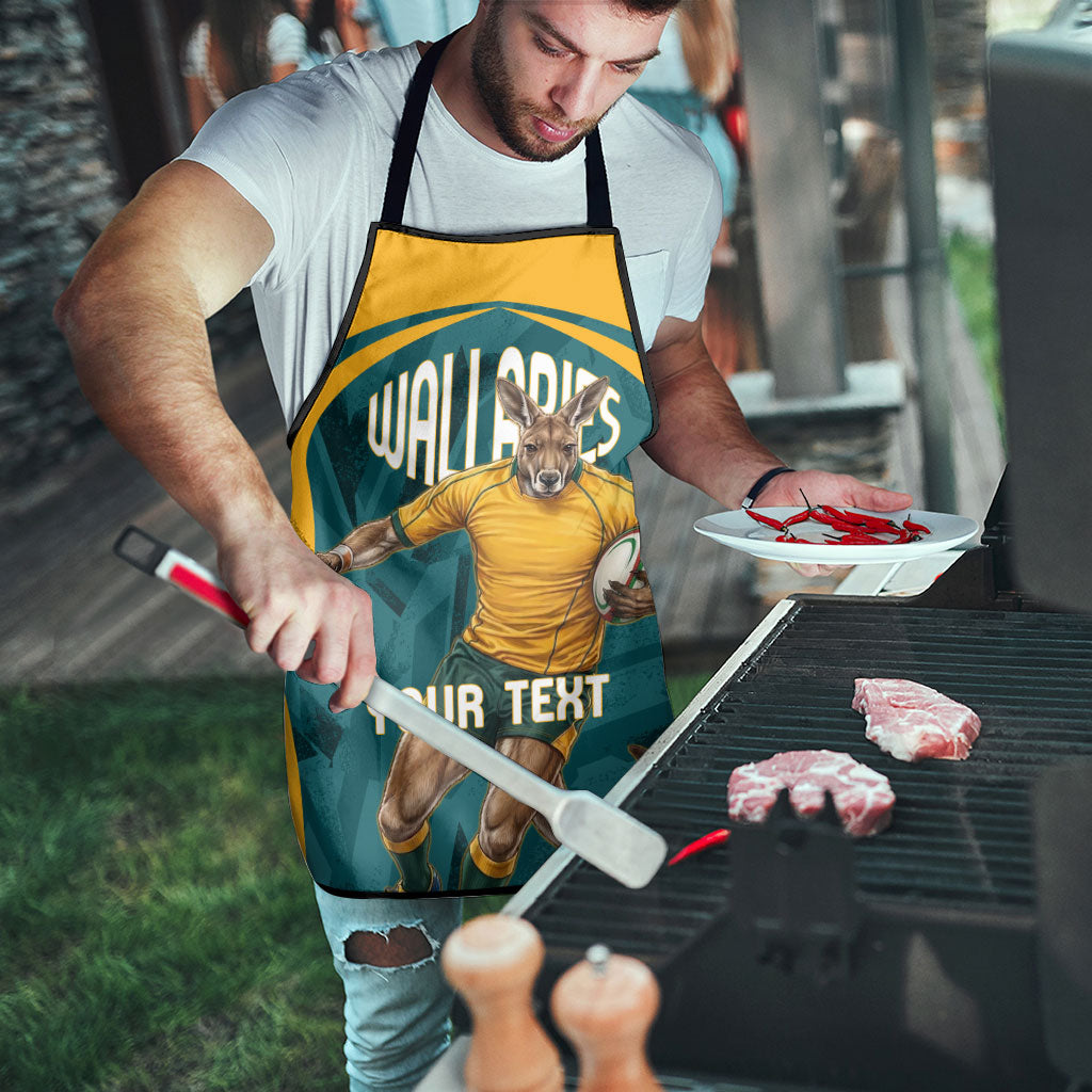 Personalized Wallabies Rugby Apron Australian Wallaby Kangaroo Team Graphic