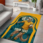 Personalized Wallabies Rugby Area Rug Australian Wallaby Kangaroo Team Graphic
