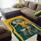 Personalized Wallabies Rugby Area Rug Australian Wallaby Kangaroo Team Graphic