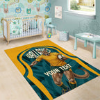 Personalized Wallabies Rugby Area Rug Australian Wallaby Kangaroo Team Graphic