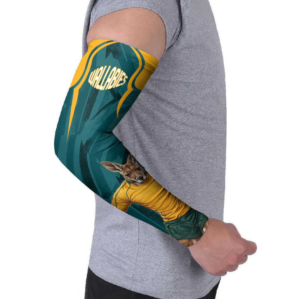 Personalized Wallabies Rugby Arm Sleeves Australian Wallaby Kangaroo Team Graphic