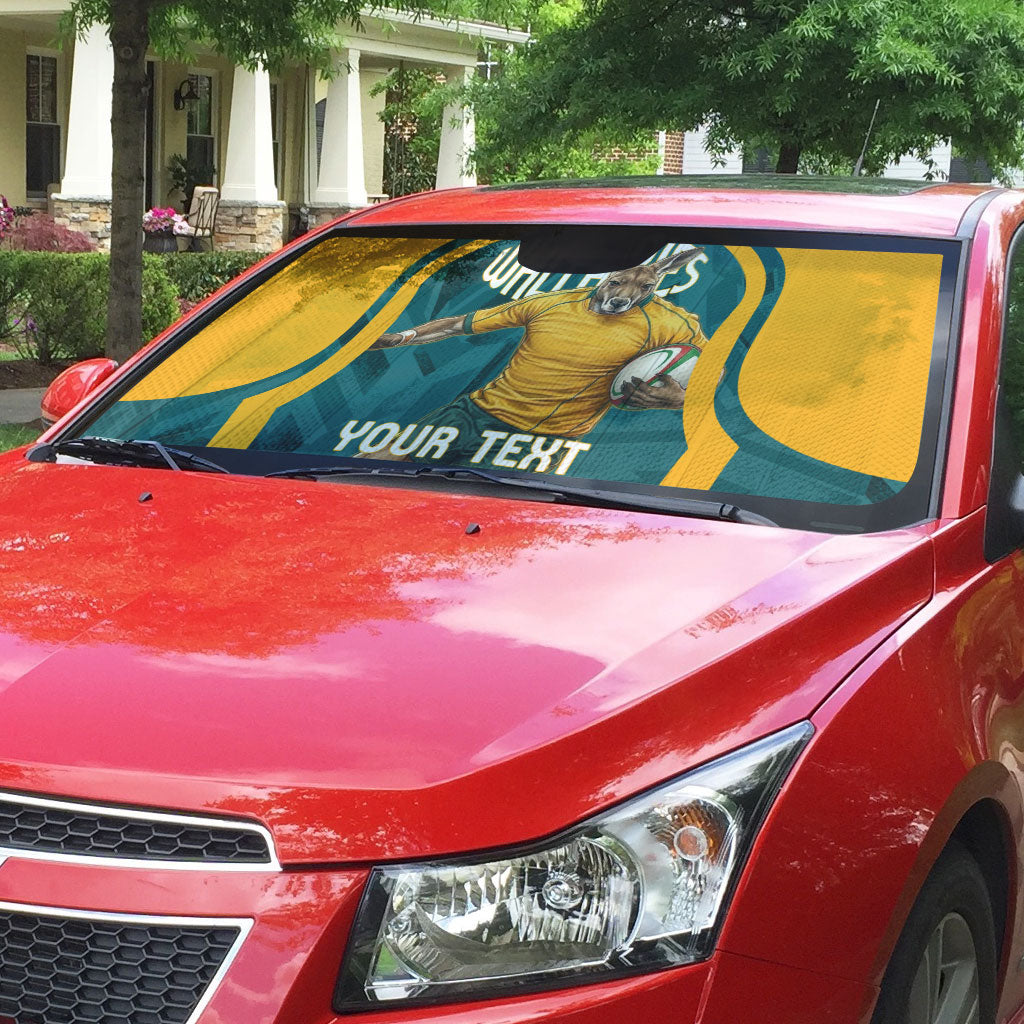 Personalized Wallabies Rugby Auto Sun Shade Australian Wallaby Kangaroo Team Graphic