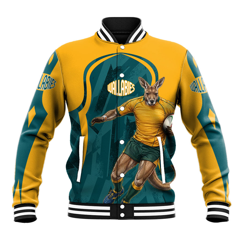Personalized Wallabies Rugby Baseball Jacket Australian Wallaby Kangaroo Team Graphic