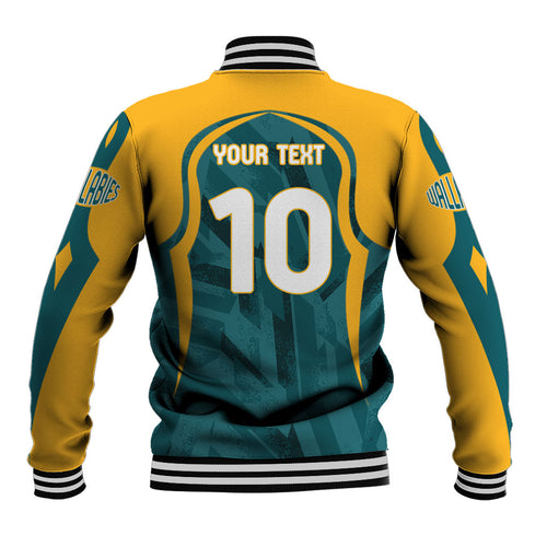 Personalized Wallabies Rugby Baseball Jacket Australian Wallaby Kangaroo Team Graphic