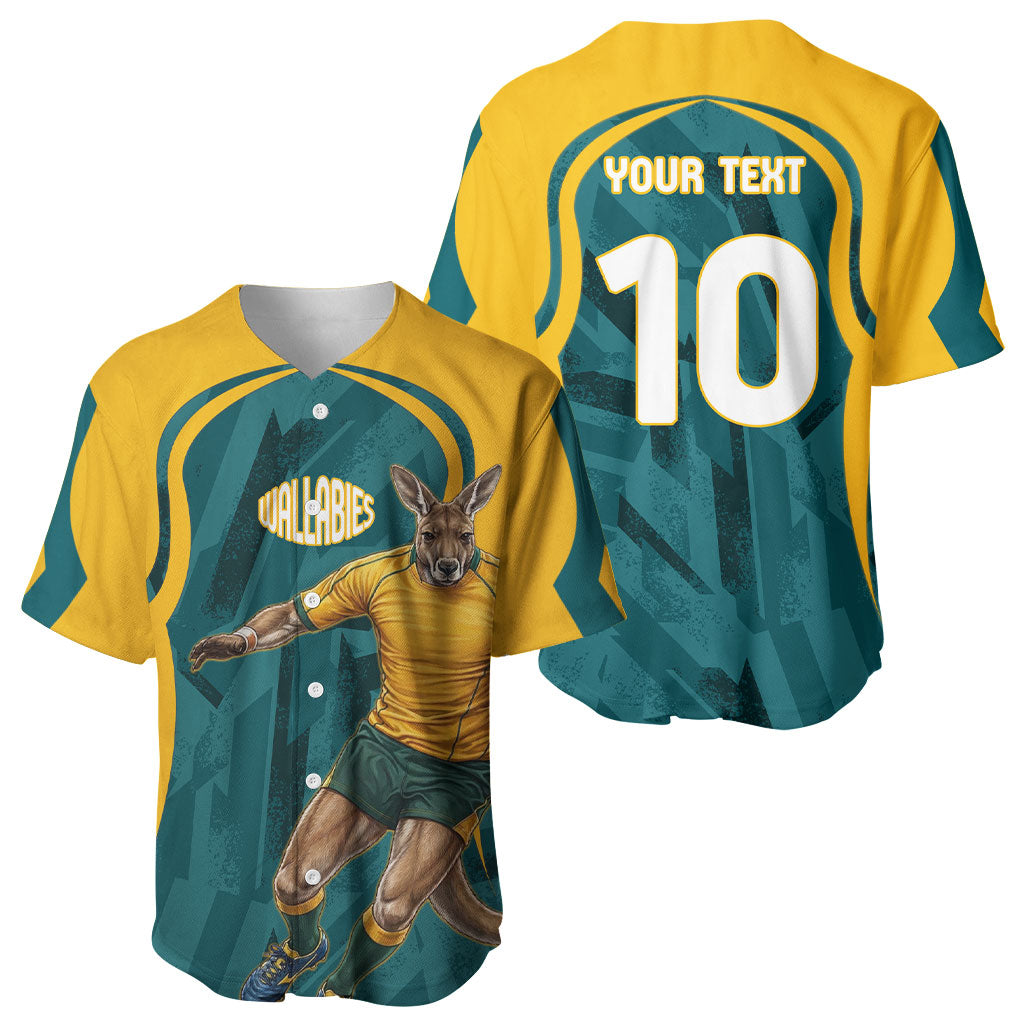 Personalized Wallabies Rugby Baseball Jersey Australian Wallaby Kangaroo Team Graphic