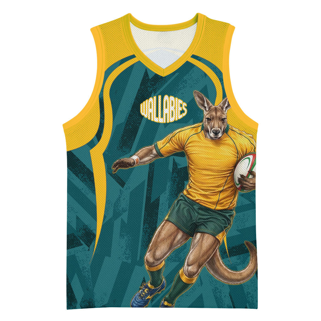 Personalized Wallabies Rugby Basketball Jersey Australian Wallaby Kangaroo Team Graphic