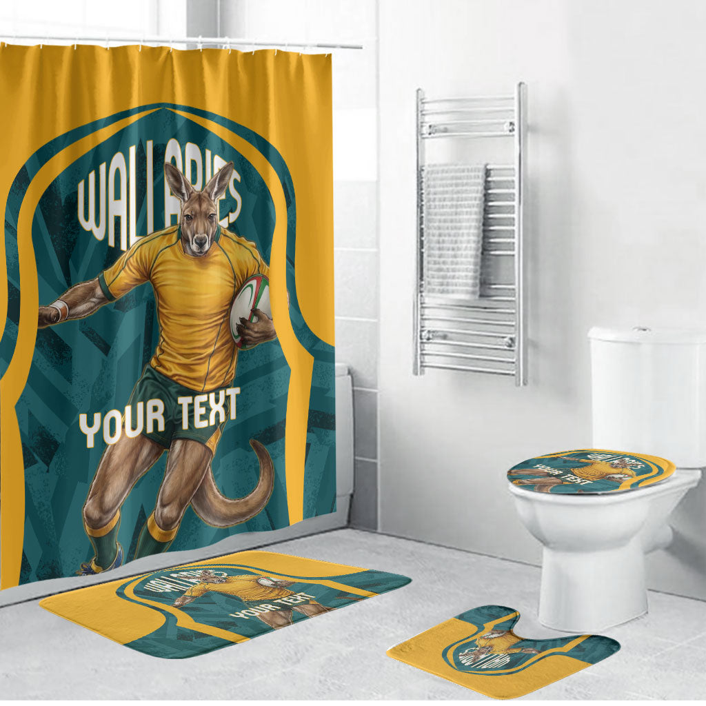 Personalized Wallabies Rugby Bathroom Set Australian Wallaby Kangaroo Team Graphic