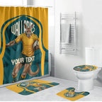 Personalized Wallabies Rugby Bathroom Set Australian Wallaby Kangaroo Team Graphic