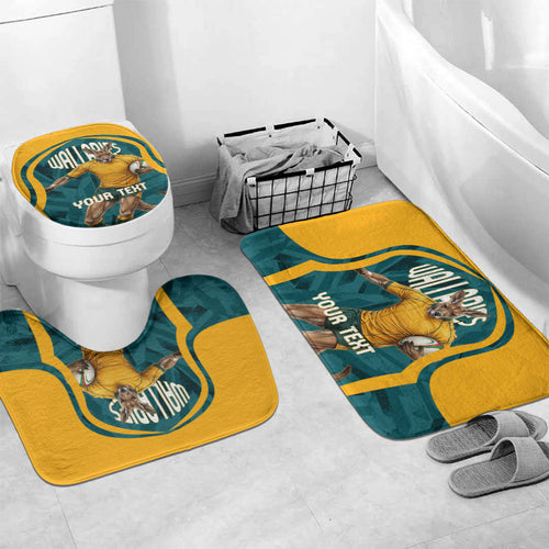Personalized Wallabies Rugby Bathroom Set Australian Wallaby Kangaroo Team Graphic