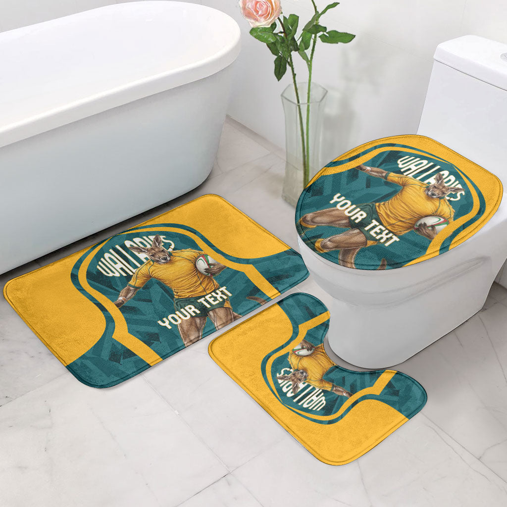 Personalized Wallabies Rugby Bathroom Set Australian Wallaby Kangaroo Team Graphic