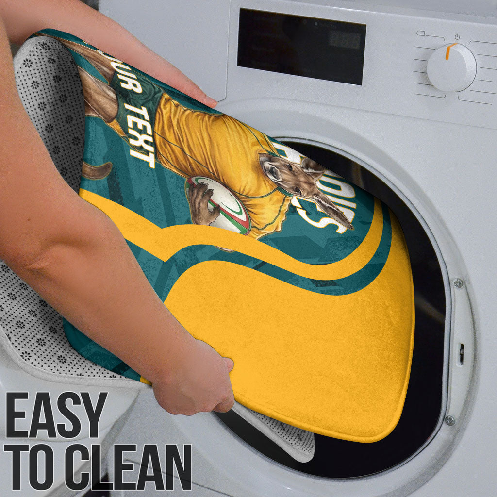 Personalized Wallabies Rugby Bathroom Set Australian Wallaby Kangaroo Team Graphic
