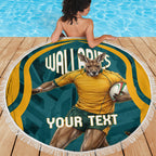Personalized Wallabies Rugby Beach Blanket Australian Wallaby Kangaroo Team Graphic