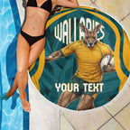 Personalized Wallabies Rugby Beach Blanket Australian Wallaby Kangaroo Team Graphic