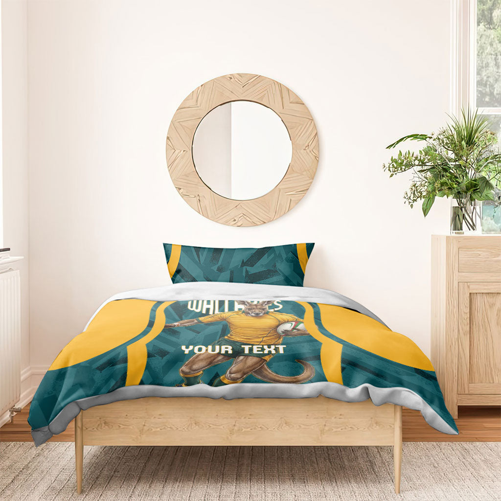 Personalized Wallabies Rugby Bedding Set Australian Wallaby Kangaroo Team Graphic