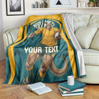 Personalized Wallabies Rugby Blanket Australian Wallaby Kangaroo Team Graphic