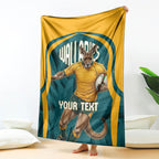 Personalized Wallabies Rugby Blanket Australian Wallaby Kangaroo Team Graphic