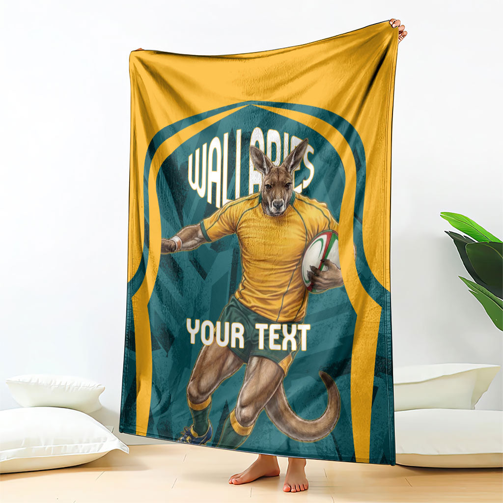Personalized Wallabies Rugby Blanket Australian Wallaby Kangaroo Team Graphic