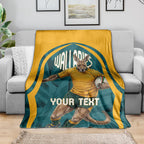 Personalized Wallabies Rugby Blanket Australian Wallaby Kangaroo Team Graphic