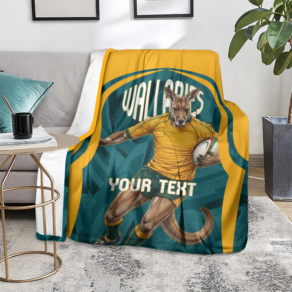 Personalized Wallabies Rugby Blanket Australian Wallaby Kangaroo Team Graphic