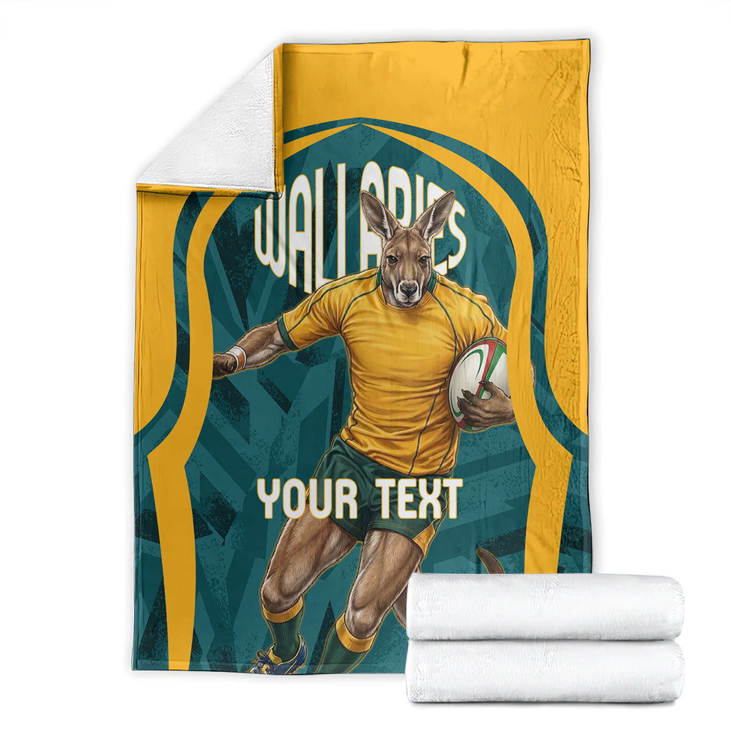 Personalized Wallabies Rugby Blanket Australian Wallaby Kangaroo Team Graphic