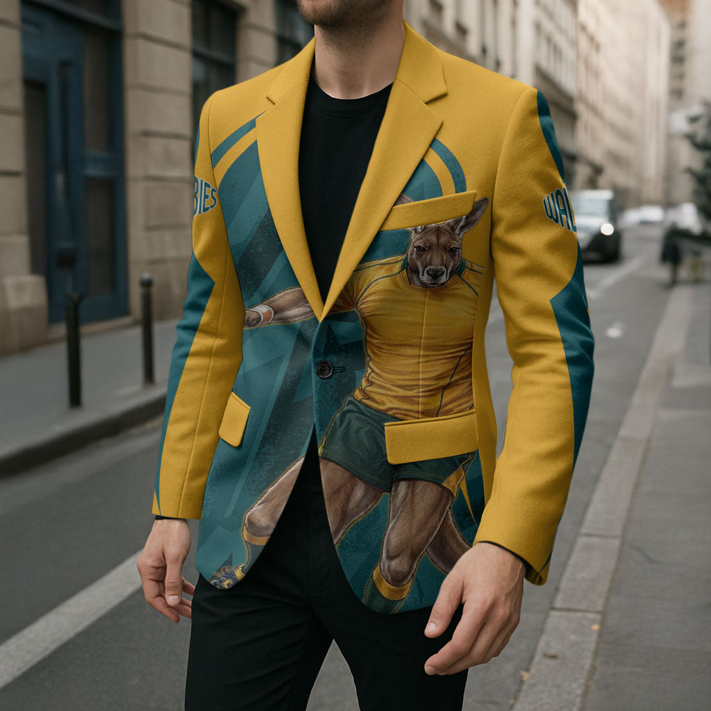 Personalized Wallabies Rugby Blazer Australian Wallaby Kangaroo Team Graphic