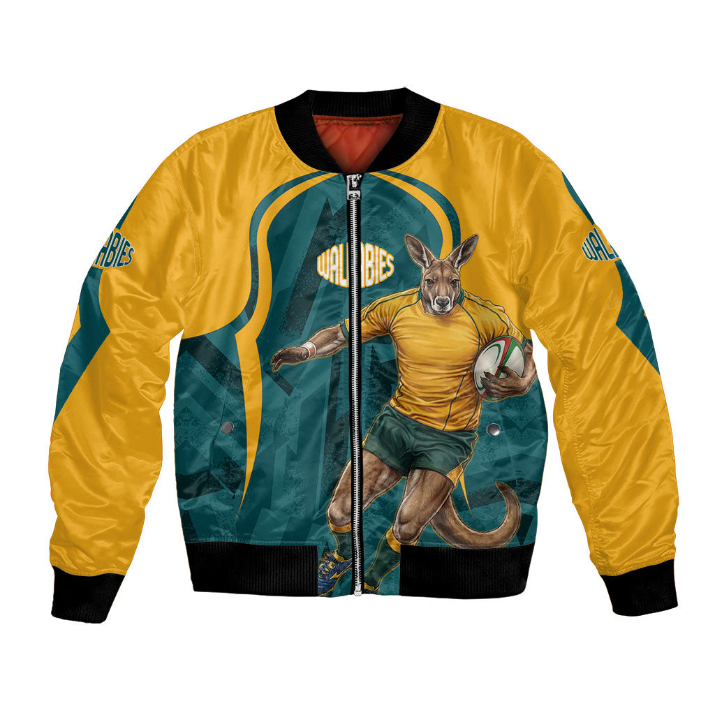 Personalized Wallabies Rugby Bomber Jacket Australian Wallaby Kangaroo Team Graphic