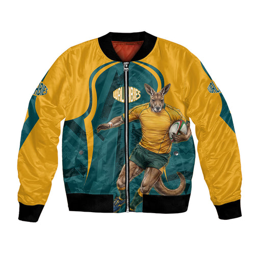 Personalized Wallabies Rugby Bomber Jacket Australian Wallaby Kangaroo Team Graphic