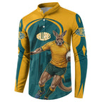 Personalized Wallabies Rugby Button Sweatshirt Australian Wallaby Kangaroo Team Graphic