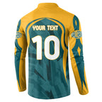 Personalized Wallabies Rugby Button Sweatshirt Australian Wallaby Kangaroo Team Graphic