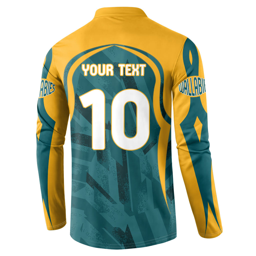 Personalized Wallabies Rugby Button Sweatshirt Australian Wallaby Kangaroo Team Graphic